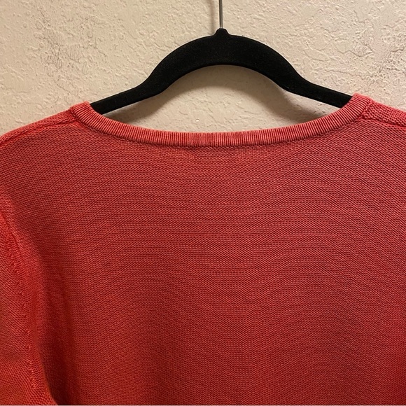 J. McLaughlin Red Crewneck Long Sleeve Shoulder Zip Sweater Size M - Picture 9 of 10